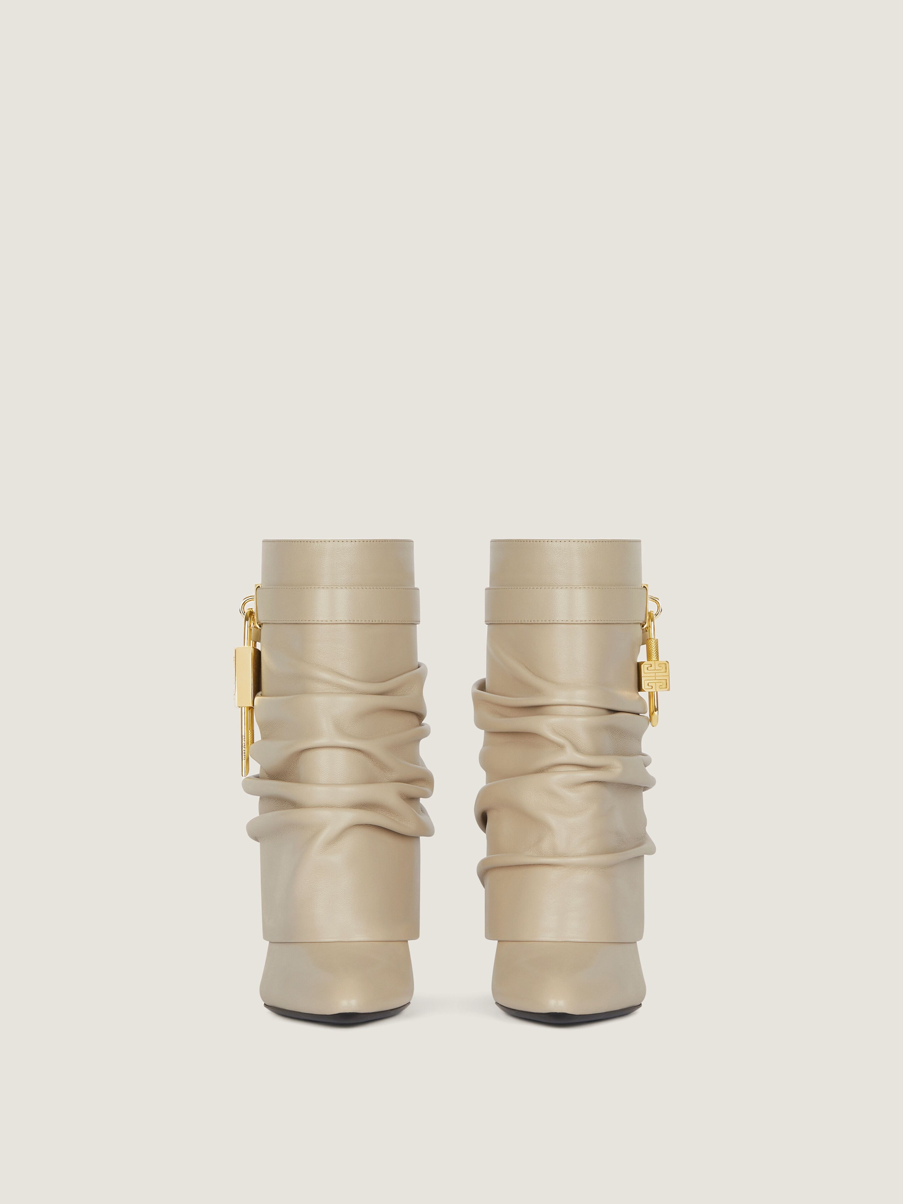 Shark Lock Stiletto ankle boots in nappa leather